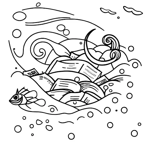 Swimming In A Moonlit Ocean Surrounded By Books