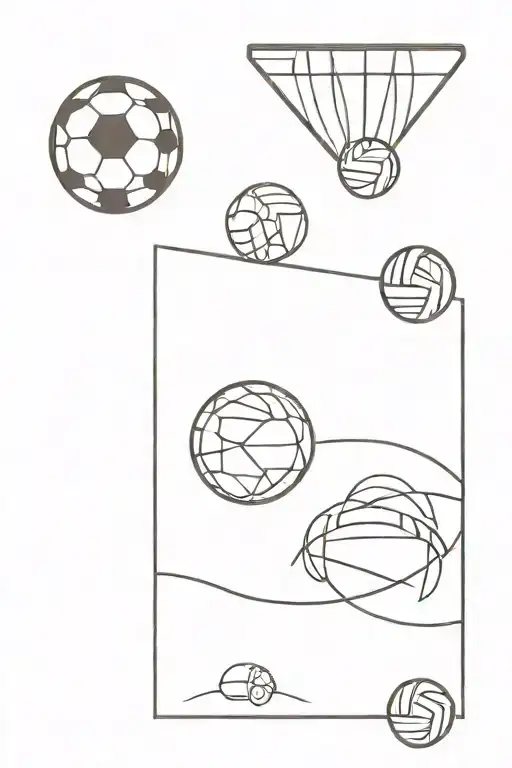 Football Ball And Voleyball Ball