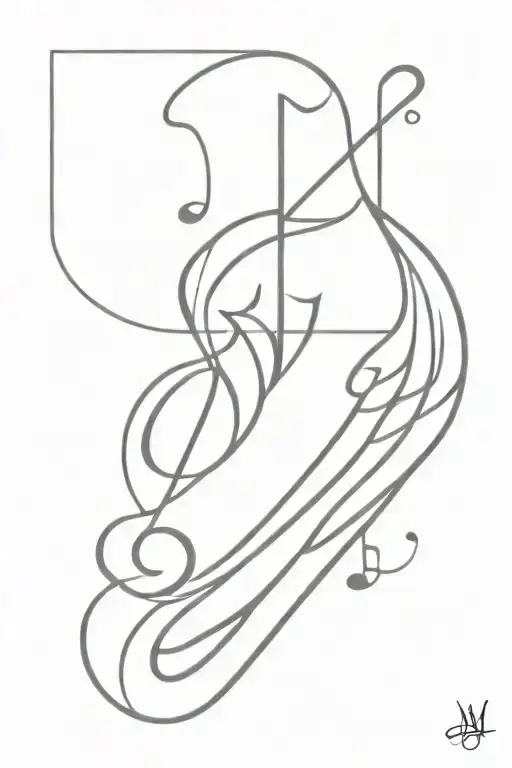 Music Note And Angel Wing