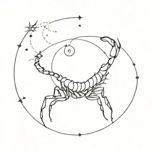 Scorpio Constellation Surrounded The Aries Symbol