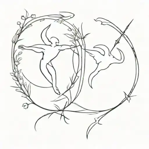 Couple Tattoo For Sagittarius And Cancer