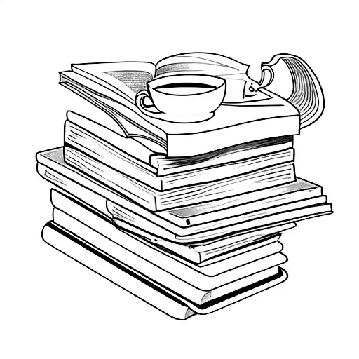 Stack Of Books With A Coffee Mug On Top