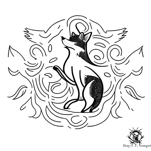A Minimalist Tattoo Of A Fox Dancing In A Harry Potter Inspired Scene