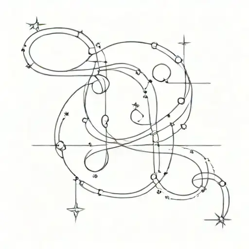 Capricornus Constellation Intertwined With Infinity Symbol