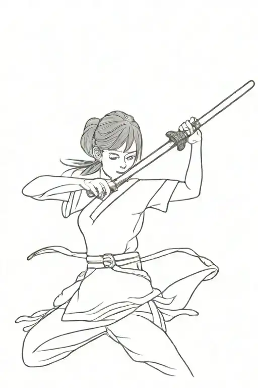 A Japan Girl With Katana