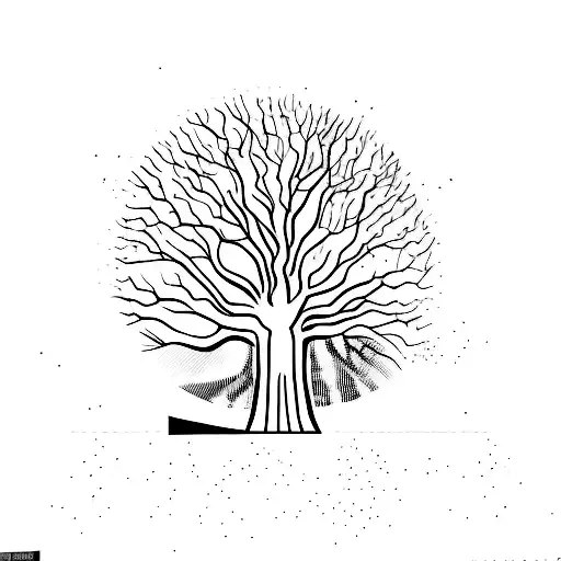 Football Pitch With A Huge Tree In The Background