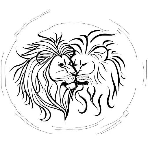 A Lion And A Latina Sharing A Passionate Kiss During A Yoga Session