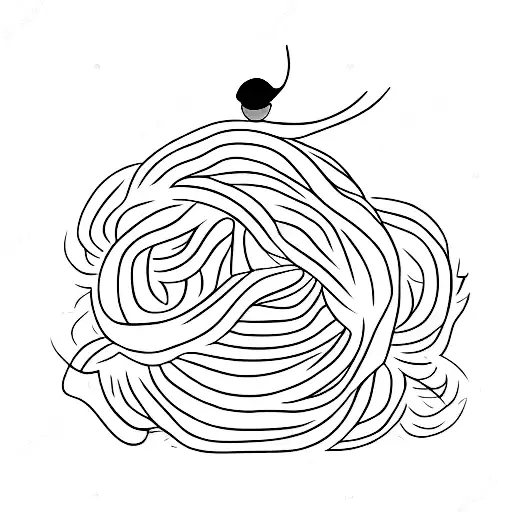 A Crow Unraveling A Red Yarn Ball