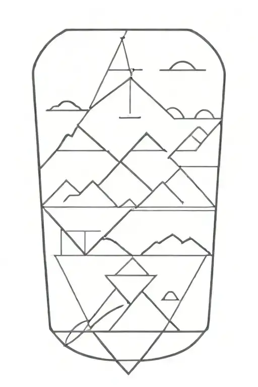 Simple Geometric Line Art