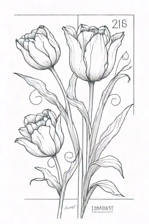 Tulip And January 28 1975 In Roman Numerals