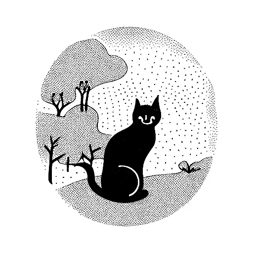 A Cat Sitting In The Forest