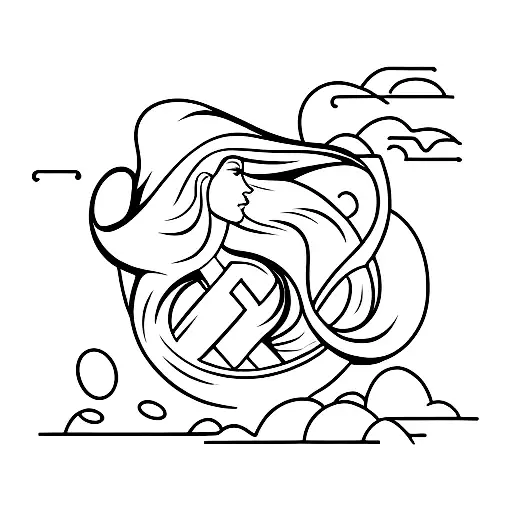 Combine A Silhouette Of A Person Running With Waves Crashing In The Background