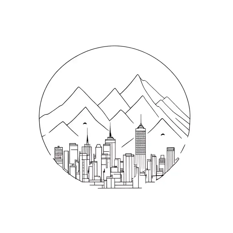City And Mountains Inside