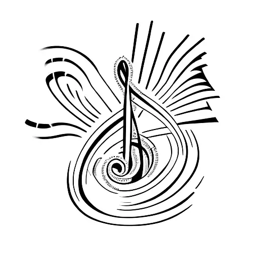 A Minimalist Tattoo Of A Book With A Treble Clef Symbol As The Bookmark