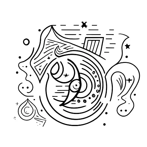 A Stack Of Books With A Crescent Moon On Top