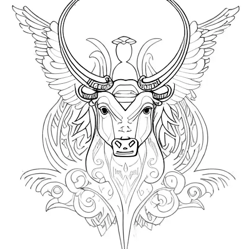 Taurus With Angel Wings