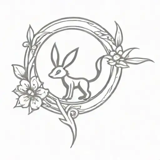 A Minimalist Tattoo Of The Jak And Daxter Logo With A Subtle Floral Design Incorporated