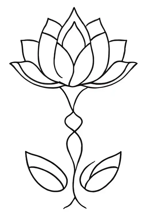 Unalome Symbol With Lotus
