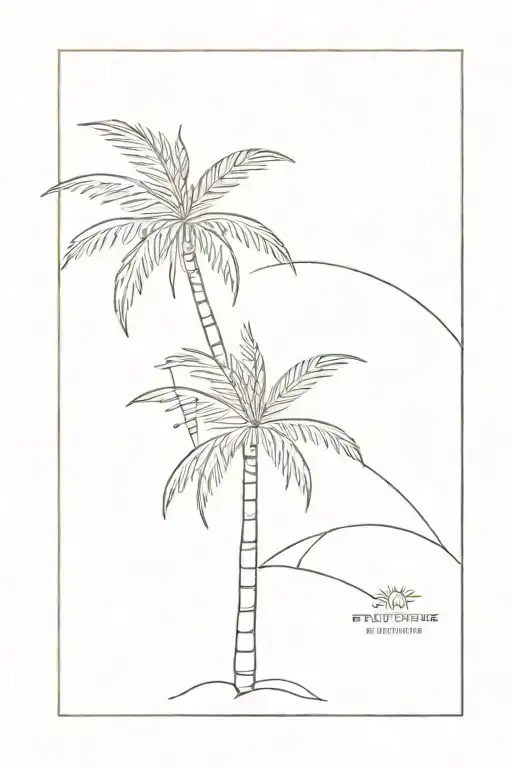 Fine Line Palm Tree