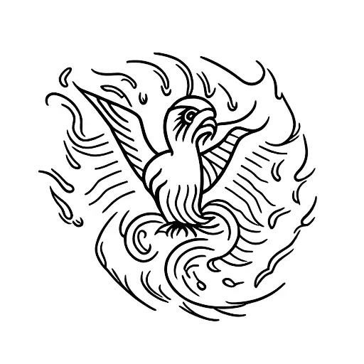 Number Twenty Three Mixed With A Fire Phoenix