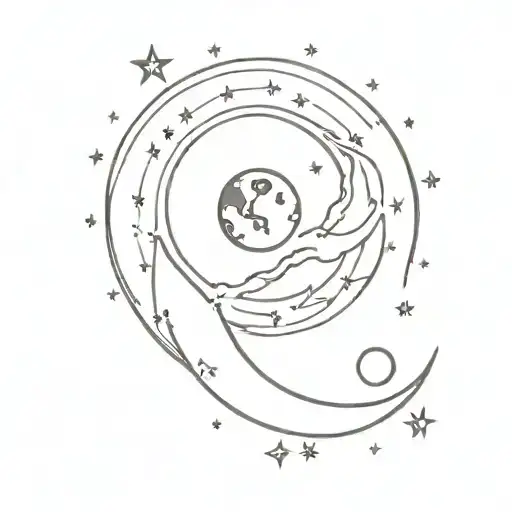 Sun Moon Stars Earth And Universe Inside