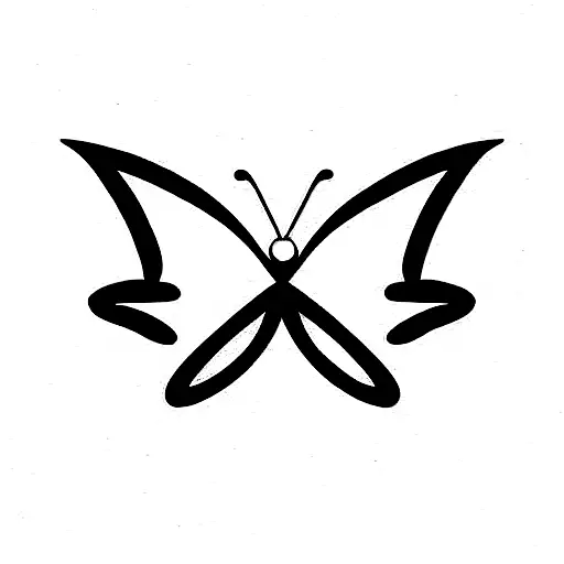 Single Line Butterfly Made Out Of An S And A P