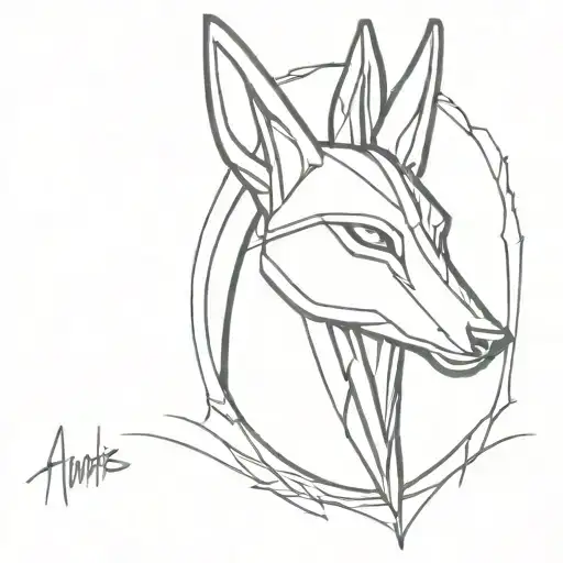 Anubis Simple Line Drawing