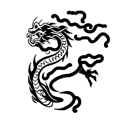 Japanese Dragon Made With Lightning