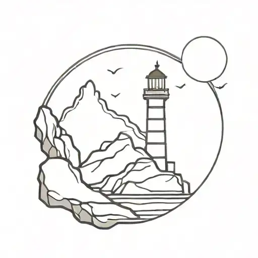 Depict A Lighthouse Standing On A Rocky Cliff