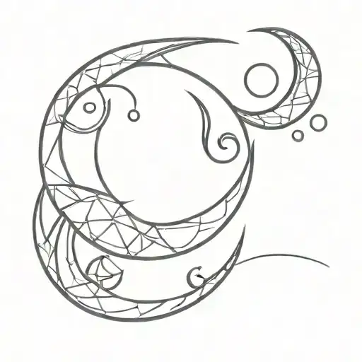 Tripple Moon And Triskelion Outline