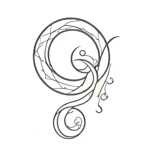 Tripple Moon And Triskelion Outline Tatto
