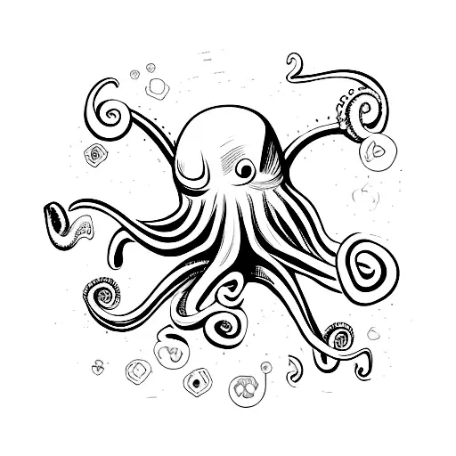 A Whimsical Octopus Enjoying A Pint Of Beer