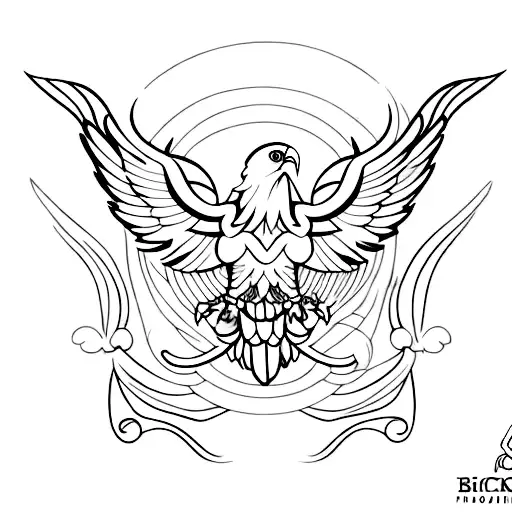 Design A Minimalist Tattoo Of An Eagle Carrying The Alfonso Name In Its Talons