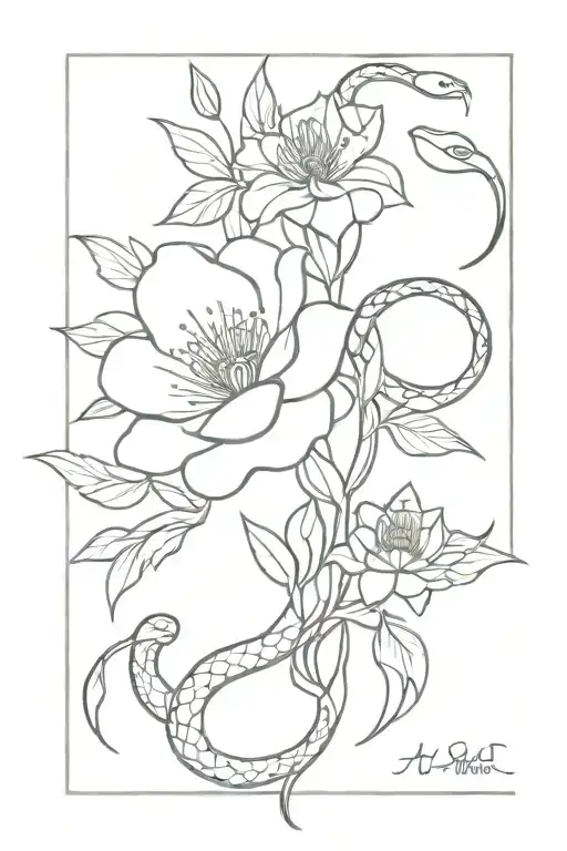 Snake And Flower Bouquet