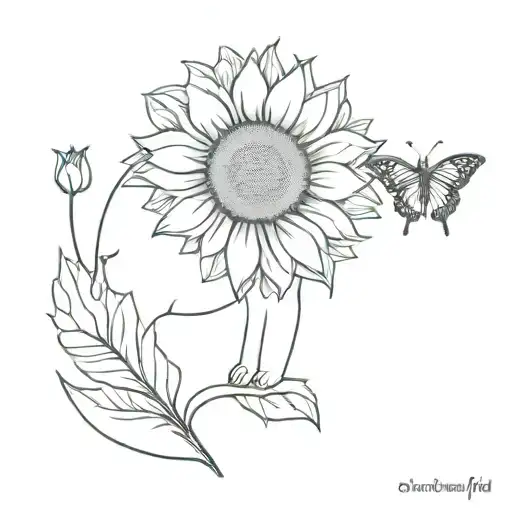 Olifant Sunflower Butterfly