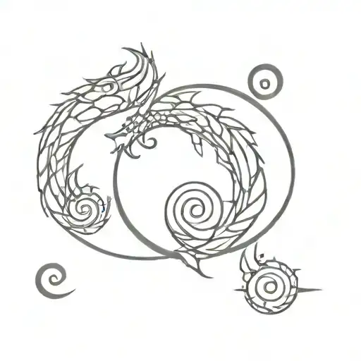 Bass Clef And Dragon Merging
