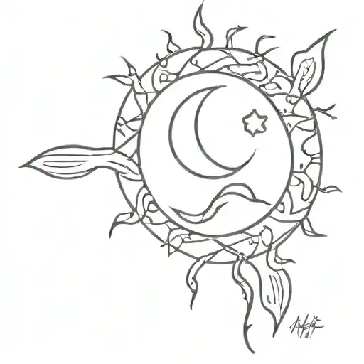 Moon And Sun Surrounded