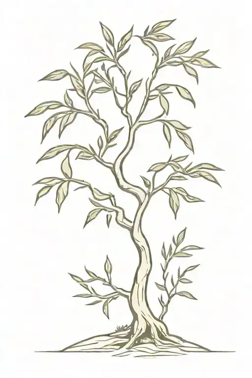 Simple Olive Tree With Roots