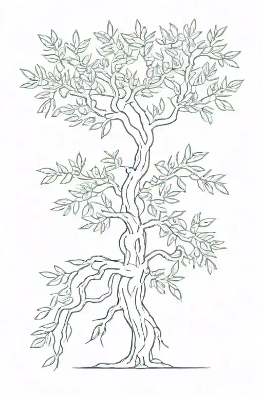 Simple Olive Tree With Roots