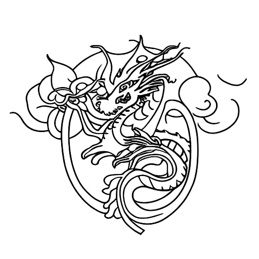 Dragon With A Red Spider Lily