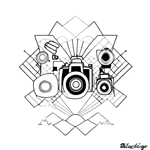 A Camera Lens Merging With A Mountain Peak