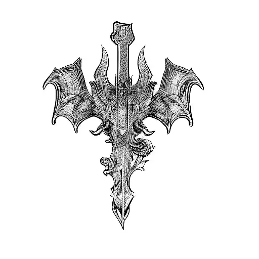 A Demon With Wings And A Sword