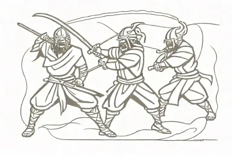 Samurai Fighting Viking