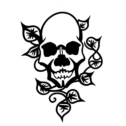 Skull With Snake And Vines