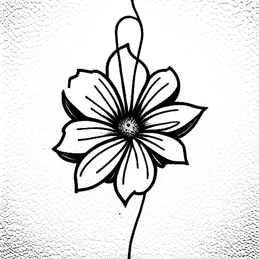 Yellow Flower With One Line