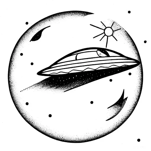 Spaceship Landing On A Moon