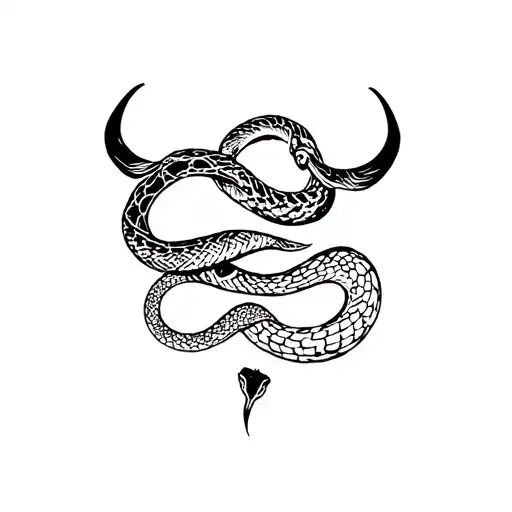 Bull And Snake Intertwined