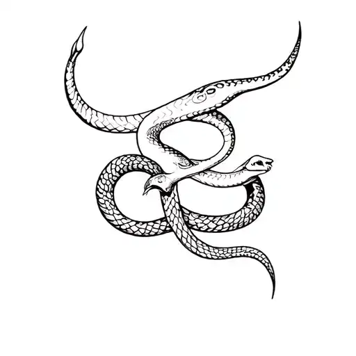 Bull And Snake Intertwined