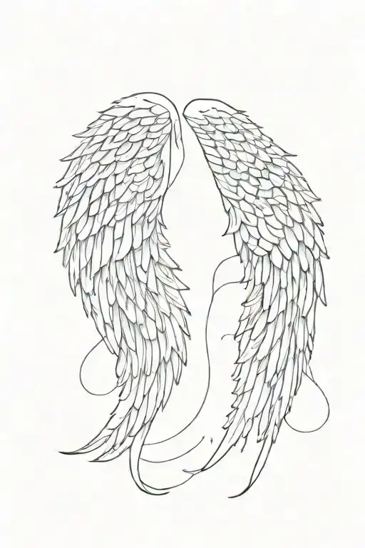 Angel Wings Fine Line