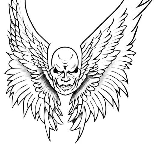 Angel Wings And Demon Wings Side By Side